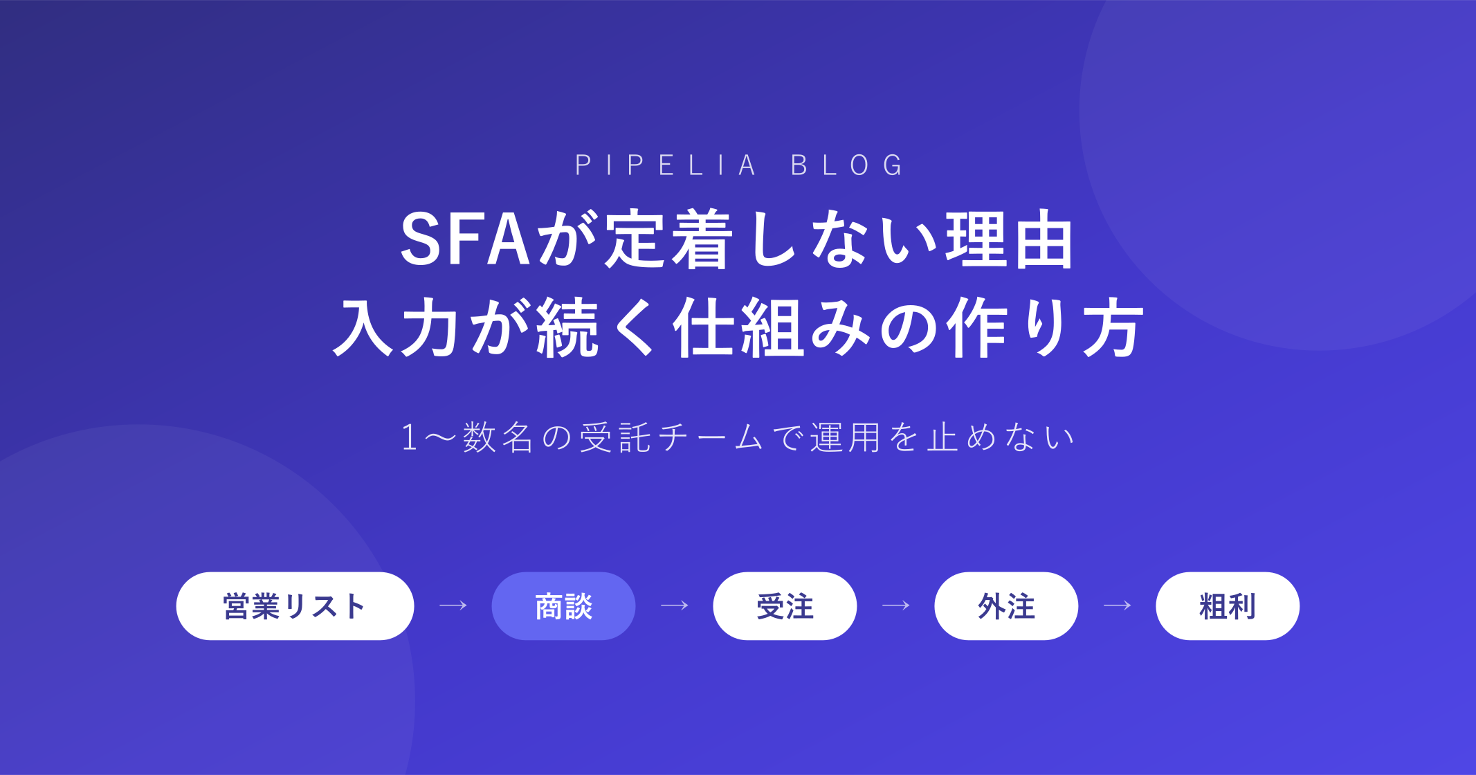 SFAが定着しない理由——小さな受託チームで入力が続く仕組みの作り方