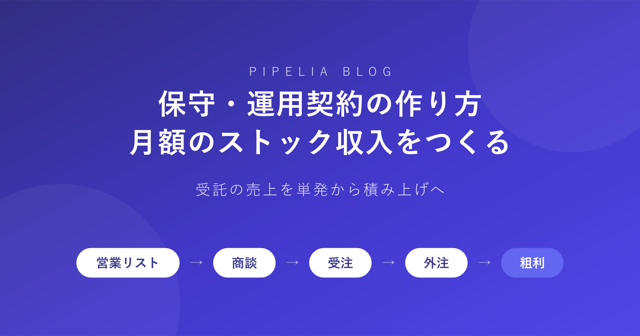 受託の保守・運用契約の作り方——月額のストック収入で資金繰りを安定させる