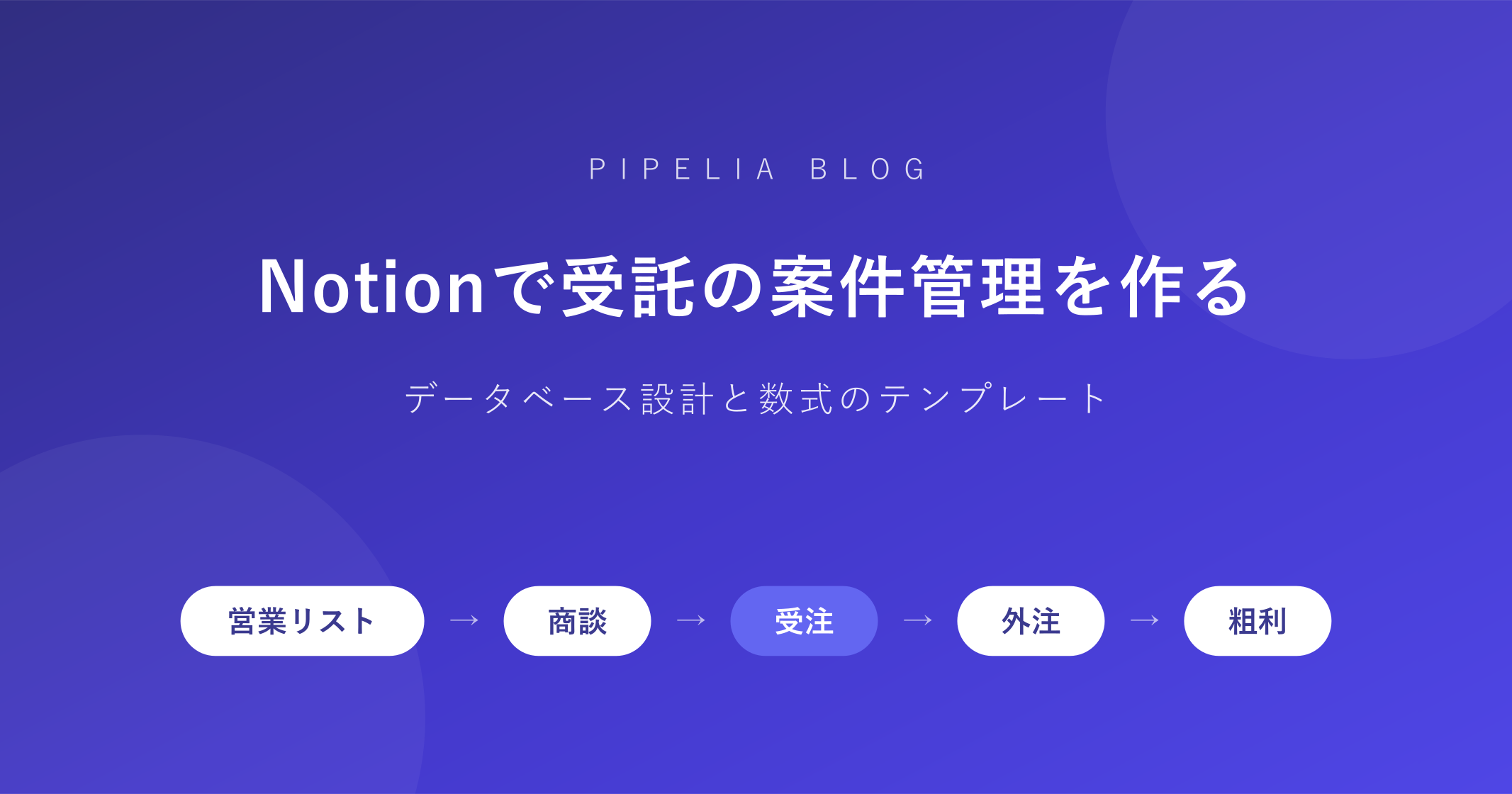 Notionで受託の案件管理を作る——データベース設計と数式のテンプレート