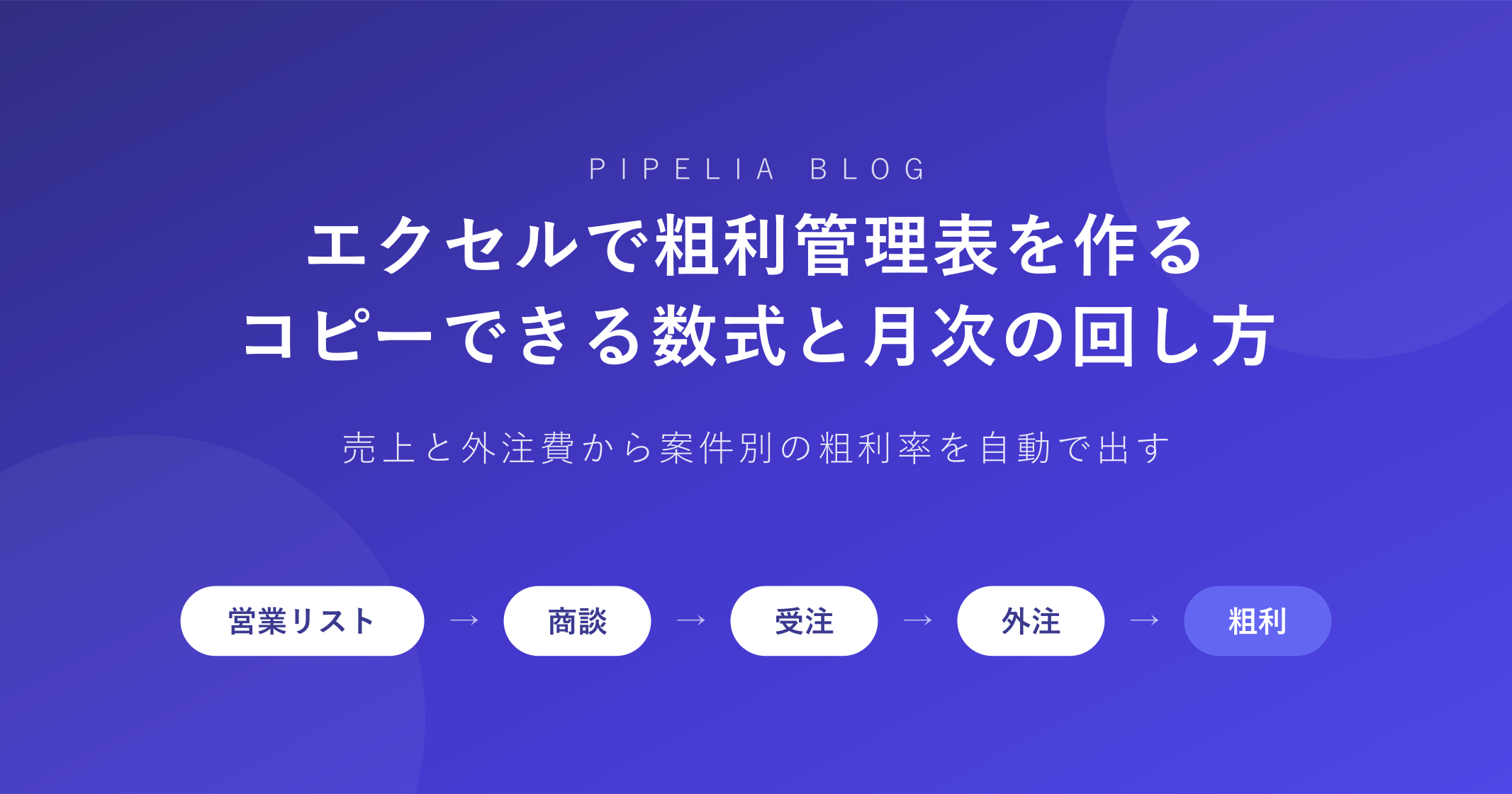 エクセルで粗利管理表を作る——コピーできる数式と月次の回し方