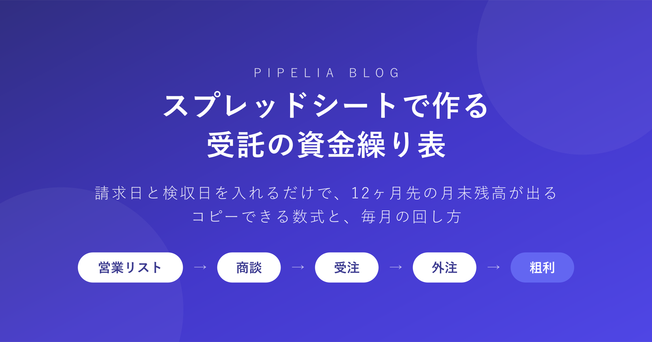 スプレッドシートの資金繰り表の作り方——受託向けの列設計と数式