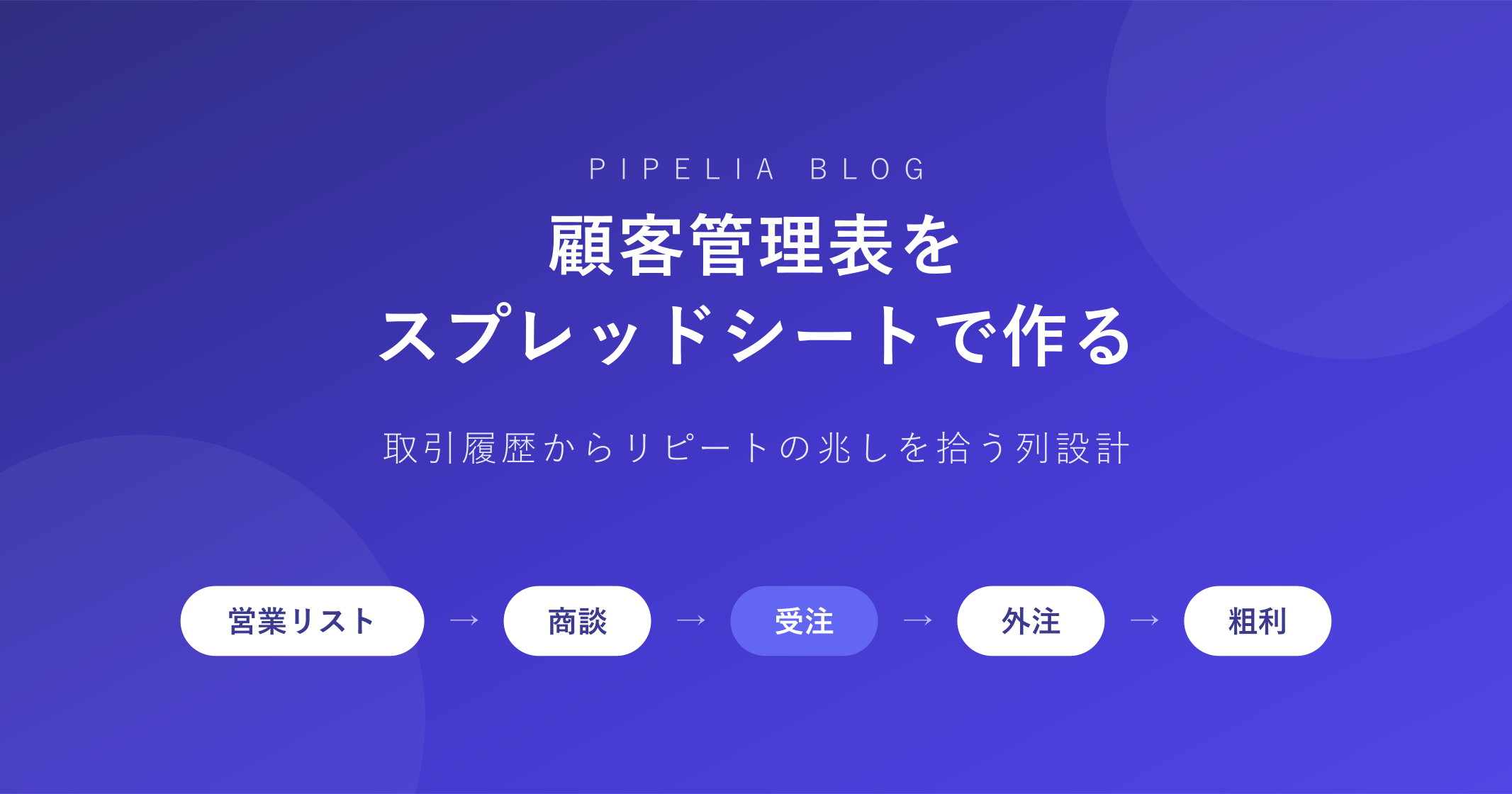 顧客管理表をスプレッドシートで作る——取引履歴からリピートの兆しを拾う列設計