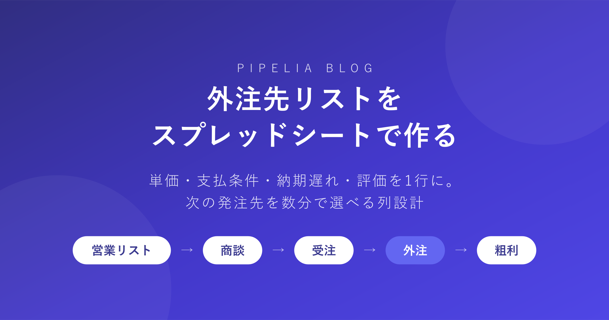 外注先リストをスプレッドシートで作る——実績と評価で次の発注先を選べる列設計