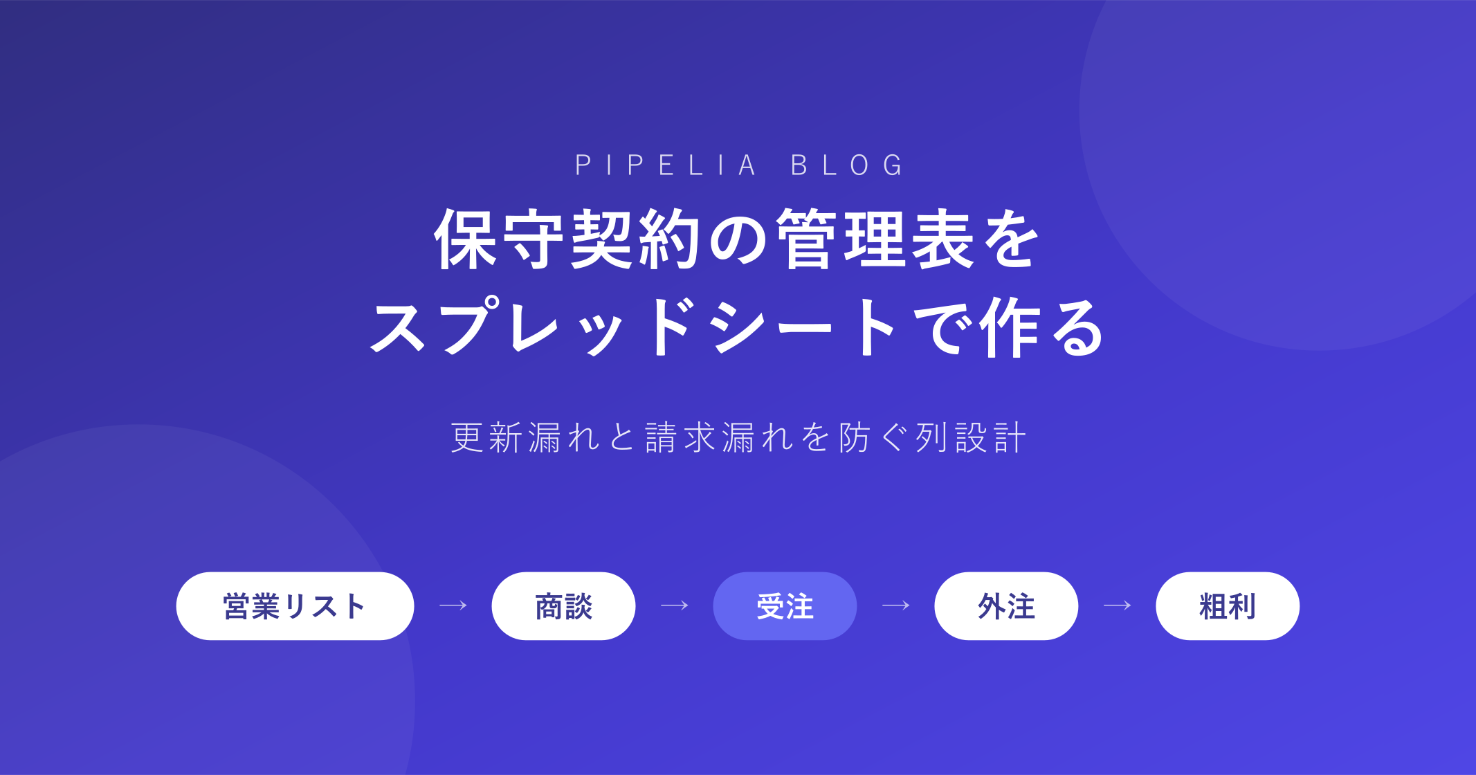 保守契約の管理表をスプレッドシートで作る——更新漏れと請求漏れを防ぐ列設計